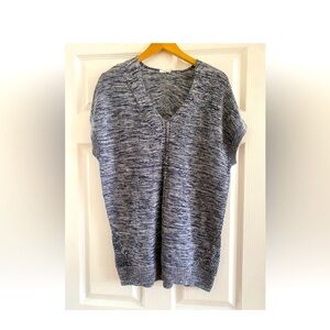 VINCE SALT AND PEPPER LONG CABLEKNIT COTTON TOP SWEATER WOMEN’s M